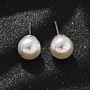 Brass ABS Imitation Pearl Stud Earrings EJEW-B132-01B-P-2