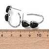 Valentine's Day Heart Natural Obsidian Stud Earrings EJEW-T053-01P-10-5