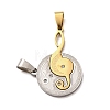 304 Stainless Steel Rhinestone Split Pendants STAS-F368-12GP-1