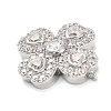 Brass Clear Cubic Zirconia Flower Connector Charms KK-L229-065P-2