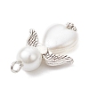 Glass Pearl Round Beads & ABS Plastic Imitation Pearl Beads Pendants PALLOY-JF04094-01-4