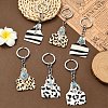 Cowhide Leather & Alloy Keychain KEYC-YW00093-01-4