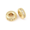 Brass Micro Pave Clear Cubic Zirconia Beads ZIRC-I038-31G-2