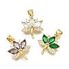Brass Micro Pave Cubic Zirconia Pendants KK-K401-33G-1