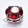 Transparent Faceted Glass Pendants GLAA-S193-035C-P-2