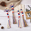 4Pcs 2 Style Independence Day Theme Hemp Rope Tassels Pendant Decorations HJEW-CF0001-19-11