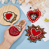 DICOSMETIC 4Pcs 4 Style Heart Beading Sequin Rhinestone Costume Accessories DIY-DC0002-69-3