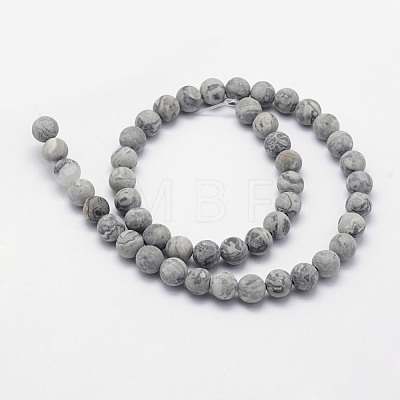 Natural Map Stone/Picasso Stone/Picasso Jasper Beads Strands X-G-F518-16-8mm-1