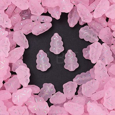 Frosted Transparent Acrylic Beads OACR-P029-04B-05-1