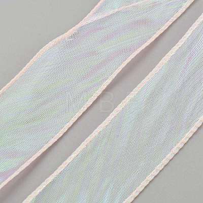 10 Yards Polyester Iridescent Lace Ribbon OCOR-WH20001-12D-1