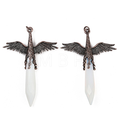Natural & Synthetic Mixed Stone Faceted Pointed Bullet Shaped Big Pendants G-T145-01R-1
