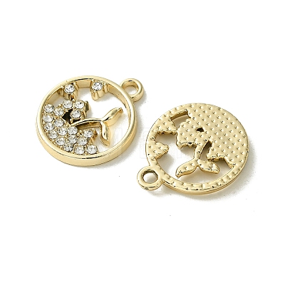 UV Plating Alloy Rhinestone Pendants FIND-B039-02G-06-1