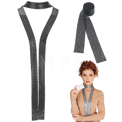 2Pcs Sparkle Aluminum Sequins Neckties for Women NJEW-HY0002-21B-1