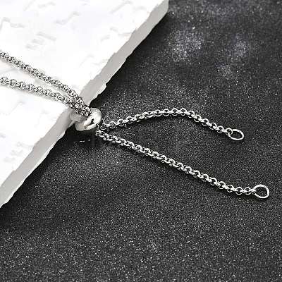Non-Tarnish Adjustable 304 Stainless Steel Slider Necklaces NJEW-L156-003P-1
