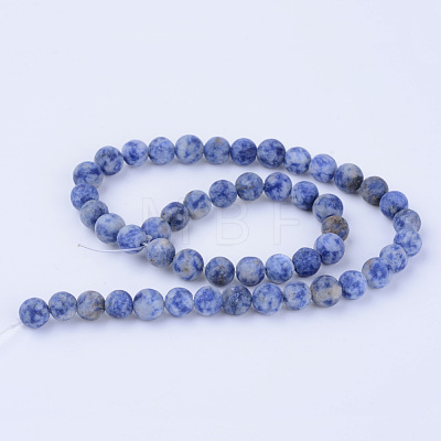 Natural Blue Spot Jasper Beads Strands X-G-Q462-6mm-06-1