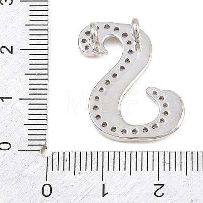 Brass Micro Pave Clear Cubic Zirconia Pendants CU-CBA8481-01P-S-1