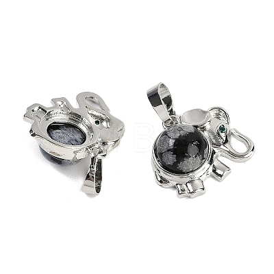 Natural Snowflake Obsidian Pendants G-I374-A-P03-1