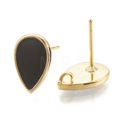 Brass Stud Earring Findings KK-S345-268A-G-1