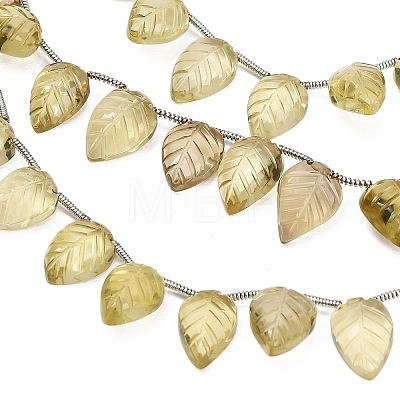 Natural Lemon Quartz(Heated) Carved Beads Strands GG-CBA0C95-E05-1