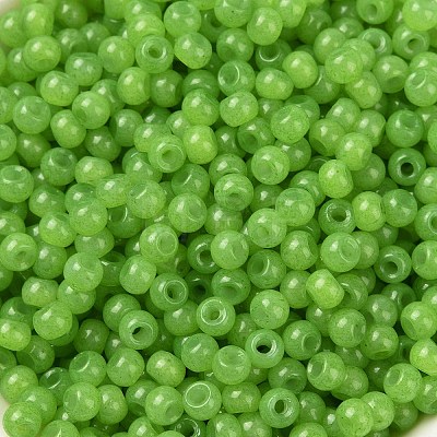 6/0 Imitation Jade Glass Seed Beads SEED-T006-04A-11-1