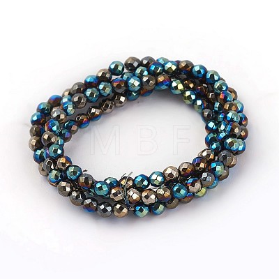 Electroplated Non-magnetic Synthetic Hematite Beads Strands G-P408-O-4mm-1