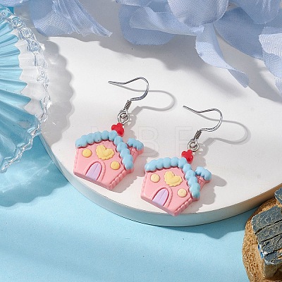 Christmas Resin Dangle Earrings EJEW-JE06087-1