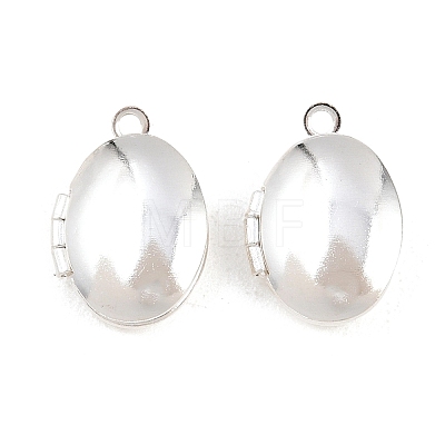Oval Brass Locket Pendants KK-K414-12E-S-1