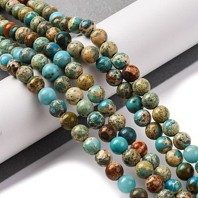 Dyed Natural Regalite/Imperial Jasper/Sea Sediment Jasper Beads Strands G-B124-C02-06-1