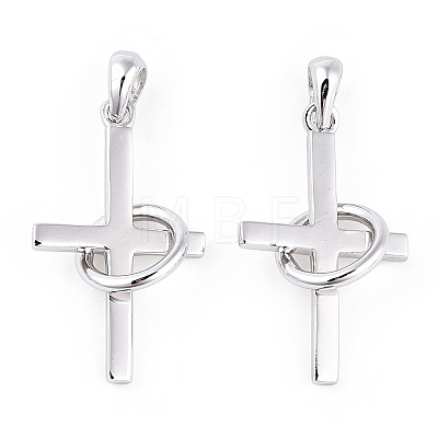 Rhodium Plated 925 Sterling Silver Pendants STER-T007-40P-1