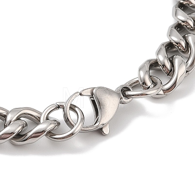 Ion Plating(IP) 304 Stainless Steel Anchor Link Chain Bracelets for Men BJEW-B096-42AS-1