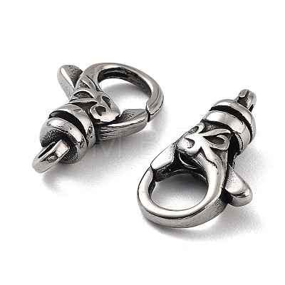 Tibetan Style 316 Stainless Steel Lobster Claw Clasps STAS-K276-12B-AS-1