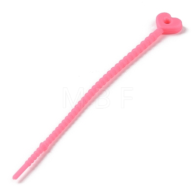 Heart Shape Silicone Cable Zip Ties AJEW-C034-02-1