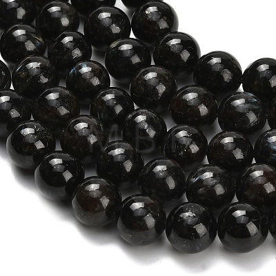Natural Glaucophane Beads Strands G-L642-B03-8mm-1