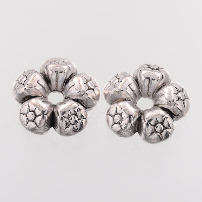 Heart Tibetan Style Charms Tibetan Silver Spacers Beads LS-AC0752-NF-1