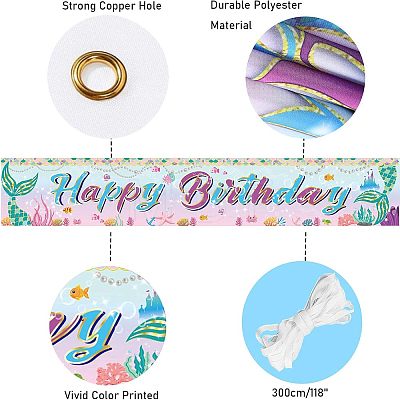 Polyester Hanging Banners Children Birthday AJEW-WH0190-025-1