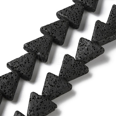 Triangle Dyed Natural Lava Rock Beads Strands G-O126-04A-10-1