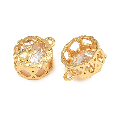 Brass Pave Clear Cubic Zirconia Charms CU-CBA2E4B-05G-1
