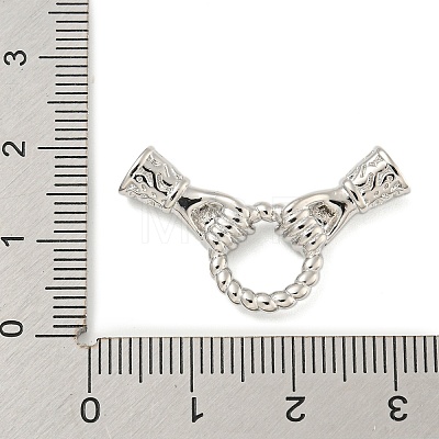 Brass Micro Pave Cubic Zirconia Fold Over Clasps KK-P277-42P-1