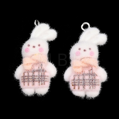 Flocking Opaque Resin Pendants RESI-P053-04A-P-1