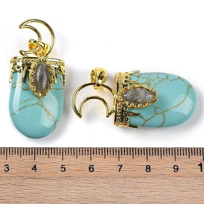 Synthetic Turquoise Lazuli Pendants G-L524-17G-03-1