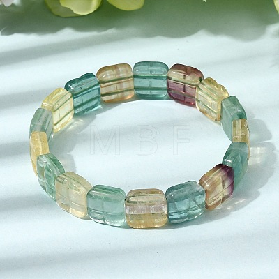 Natural Fluorite Beaded Stretch Bracelets for Women Men BJEW-D461-02C-1