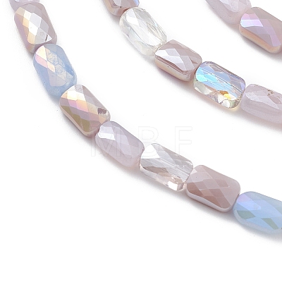 Gradient Color Electroplate Glass Bead Strands GLAA-E042-01B-1