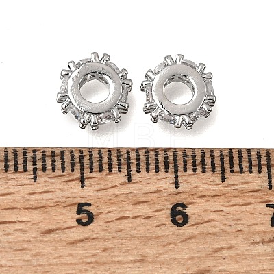Brass Micro Pave Clear Cubic Zirconia Beads KK-K427-02A-P-1