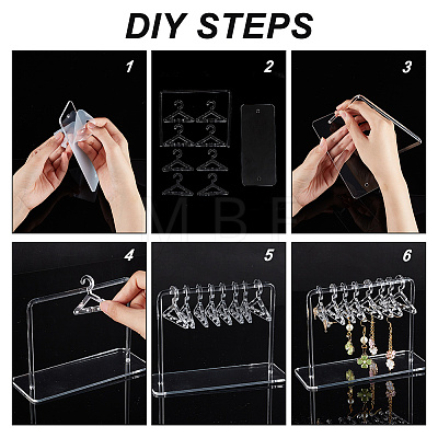   4 Sets 4 Colors Acrylic Earring Display Stands EDIS-PH0001-70-1