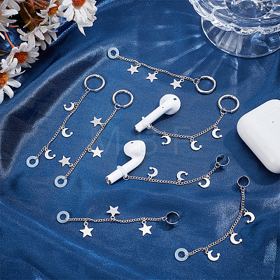 8Pcs 4 Styles Stainless Steel Cuff Earrings EJEW-BM0001-01-1