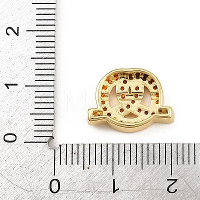 Brass Micro Pave Orange Cubic Zirconia Beads CU-CBAD306-22G-1