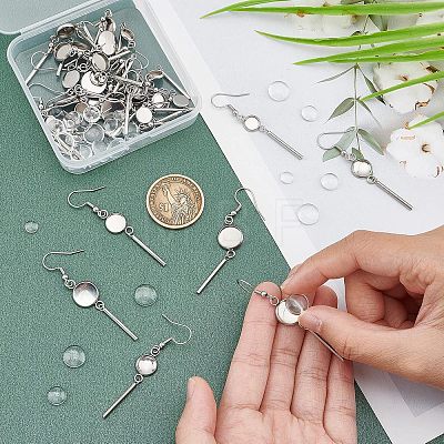 Unicraftale DIY Flat Round Earring with Dome Making Kit DIY-UN0003-41-1