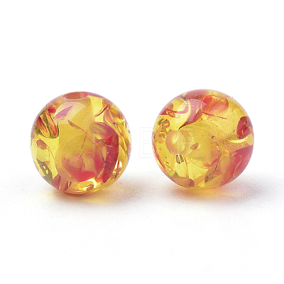 Resin Imitation Amber Beads X-RB660Y-6mm-2-1