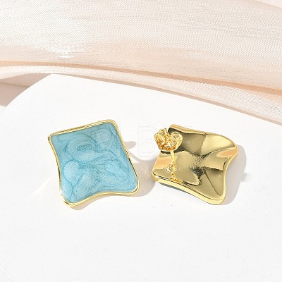 Brass Enamel Stud Earrings for Women KK-CBA760A-07G-03-1