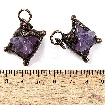 Natural Amethyst Merkaba Star Pendants G-C144-01R-06-1